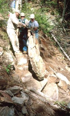 Setting rock steps on the Kelley Trail